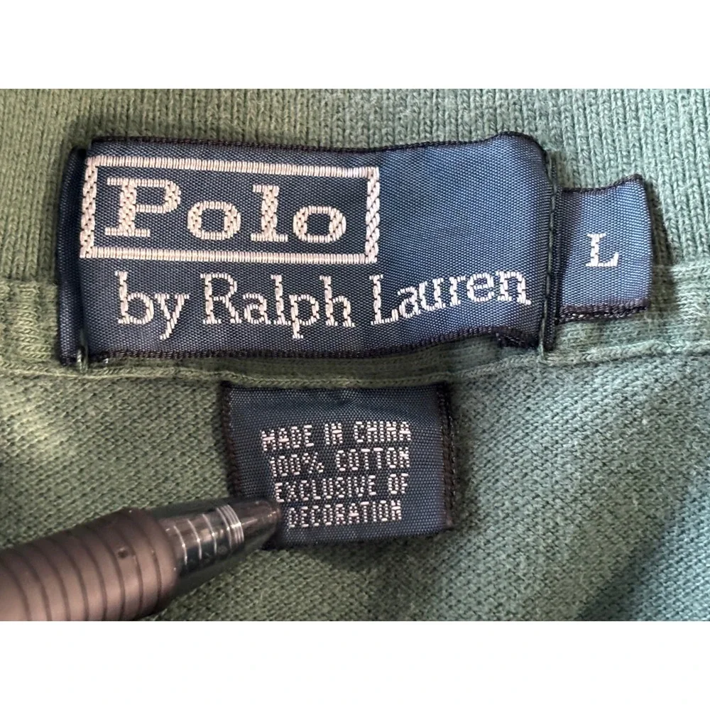 Polo Ralph Lauren Mens Green Short Sleeve Cotton Pique Polo Shirt Size Large